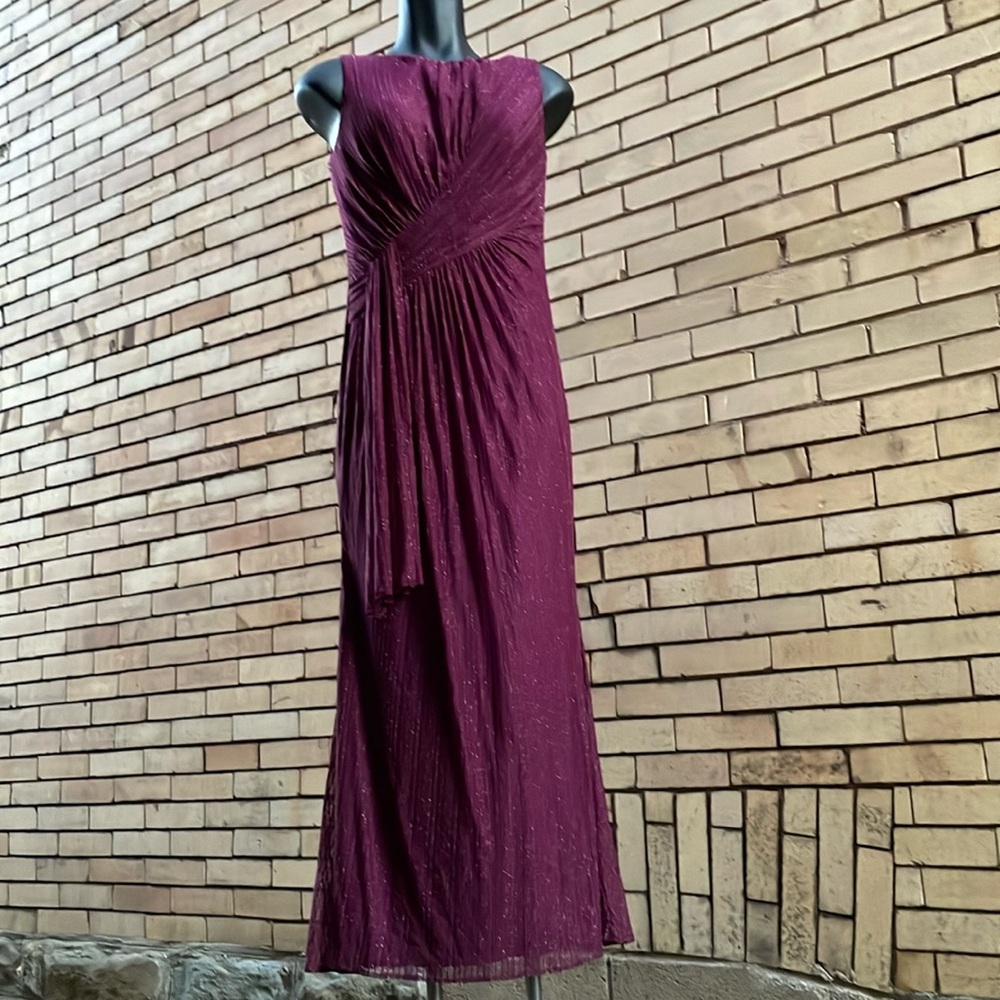 Cameron Blake purple silver formal dress gown Size 12 NWT